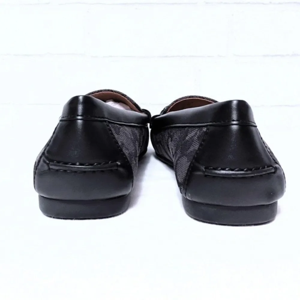 NIB COACH Olive Outline Sig C Jacquard Loafers